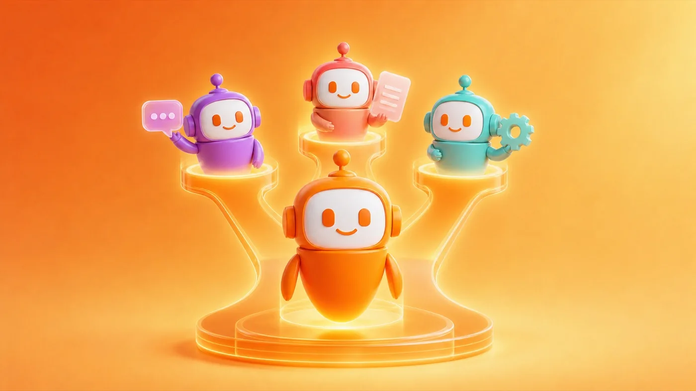 One Avatar mascot coordinating multiple specialized assistants at scale
